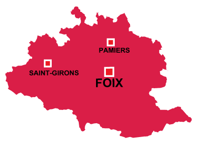 Department map of Ariège