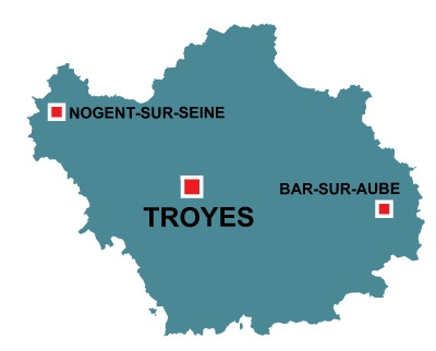 Department map of Aube