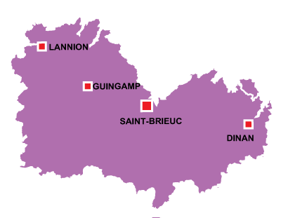 Department map of Côtes d'Armor