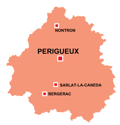 Department map of Dordogne