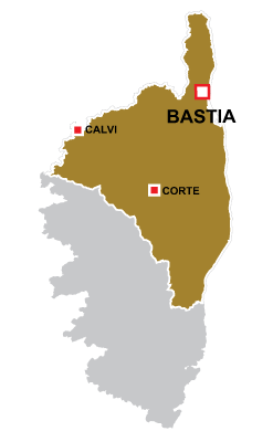 Department map of Haute Corse