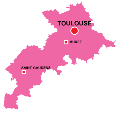 Department map of Haute Garonne