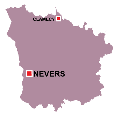Department map of Nièvre