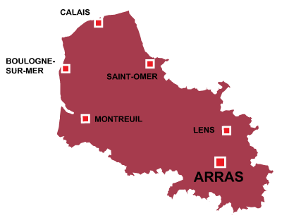Department map of Pas de Calais