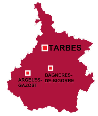 Department map of Hautes Pyrénées