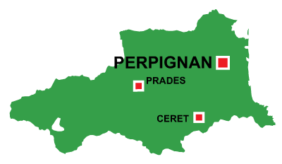 Department map of Pyrénées Orientales