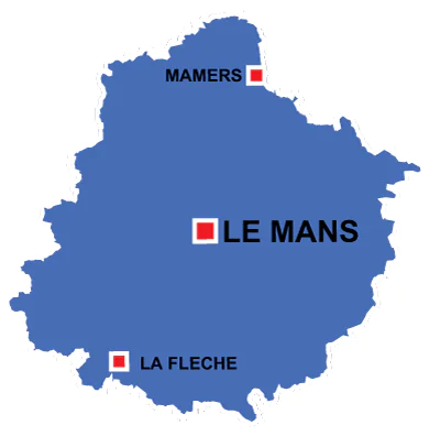 Department map of Sarthe