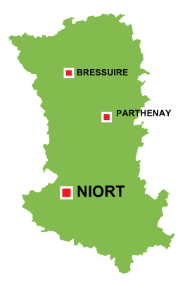 Department map of Deux Sèvres